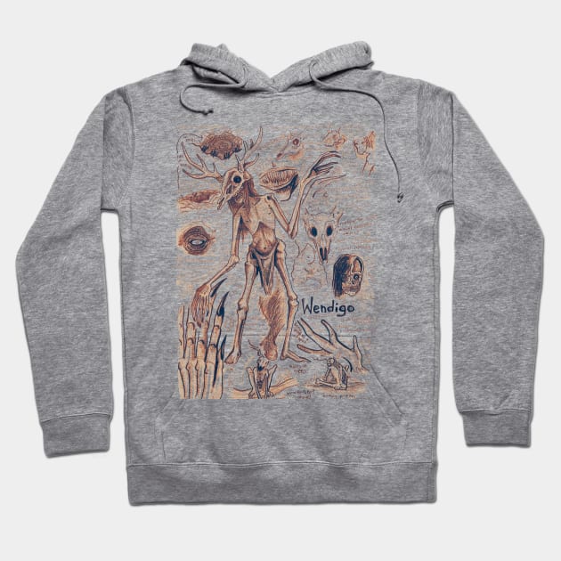 EgertronPuck's Wendigo Anatomy Illustration Hoodie by Ballyraven